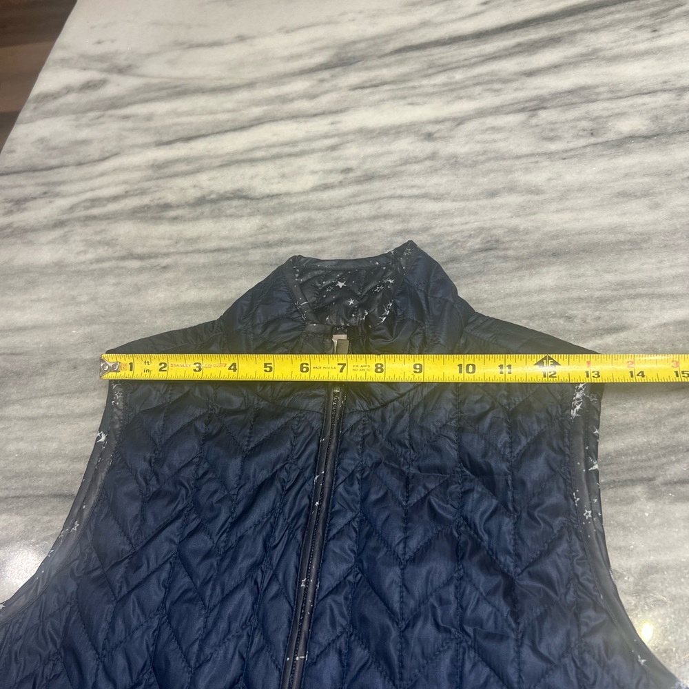 Chico’s womens Blue Zip Front Reversible quilted Vest Moon stars Small - Picture 12 of 15